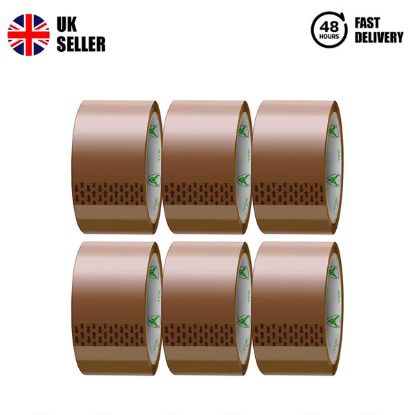 iSOUL Packing Tape 6 Rolls Per Pack - Heavy Duty Brown Packaging Tape for Parcels and Boxes - TradeNRG UK