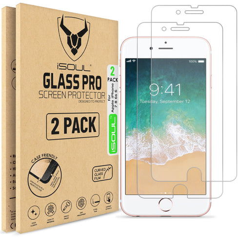 iSOUL Screen Protector for iPhone 6 / 7 / 8 / 6S Tempered Glass - TradeNRG UK