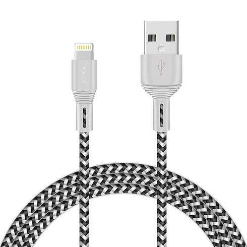 iSOUL iPhone Nylon Braided Lightning Charging Data Cable Fast Sync - TradeNRG UK