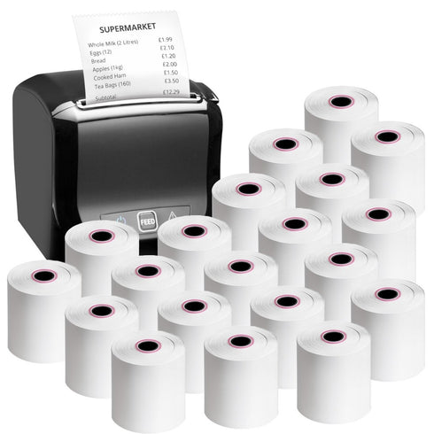 80X80mm Smudge Free Till rolls for PDQ Machines Thermal Receipt Printer Rolls 20