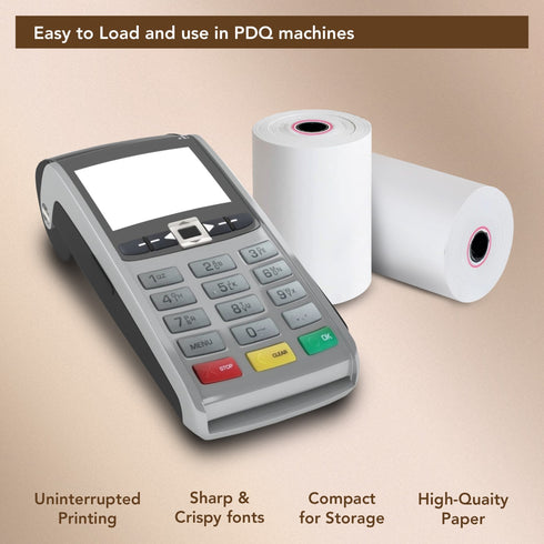 eCompostable Till rolls 57x40 thermal till rolls, 70 GSM thick Card machine Roll