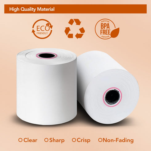 80X80mm Smudge Free Till rolls for PDQ Machines Thermal Receipt Printer Rolls 20