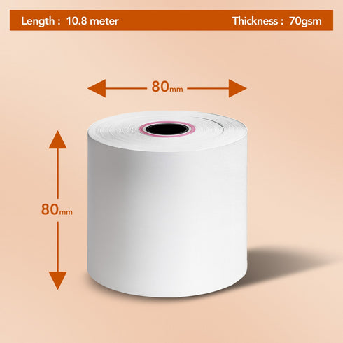 80X80mm Smudge Free Till rolls for PDQ Machines Thermal Receipt Printer Rolls 20