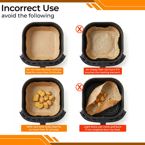 Parchment Air Fryer Liners 6.3 inch Square Air Fryer Disposable Paper Liners 50