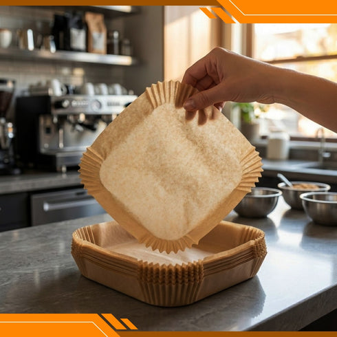 iSOUL Air Fryer Liners 7.9 inch Square Air Fryer Disposable Parchment Liners 50