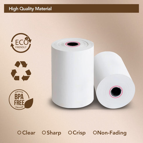 PDQ Rolls eCompostable Till rolls 57x40 thermal till rolls, 70 GSM thick 100 Pcs