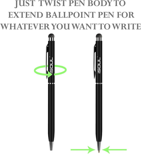 iSOUL Stylus Pen Pack of 10, Compatible with iPad, iPhone, Samsung Galaxy & More, Black