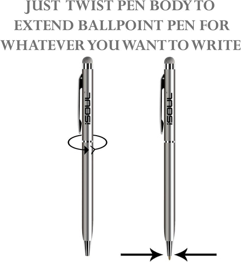 ISOUL Stylus Pen, Pack of 10, for Touch Screens, Compatible with Apple iPad, iPhone, Samsung Galaxy, Oneplus, Pixel, Mobile Phones & Tablets - Silver