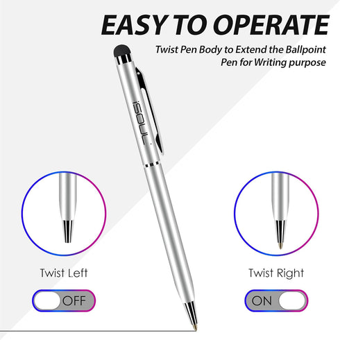 iSOUL Stylus Touch Pen, Pack of 10 for Touch Screens - Compatible With Apple iPad, iPhone, Samsung Galaxy, Oneplus, Pixel, Mobile Phones & Tablets - Rainbow