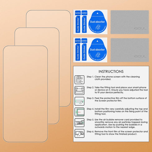 3x iPhone 17 Pro Max Screen Protector 6.3 Inch Tempered Glass Film 9H hardness & Case Friendly