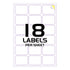 Sticky Labels for Printer - 18 Printer Labels per Sheet - 63mm x 47mm
