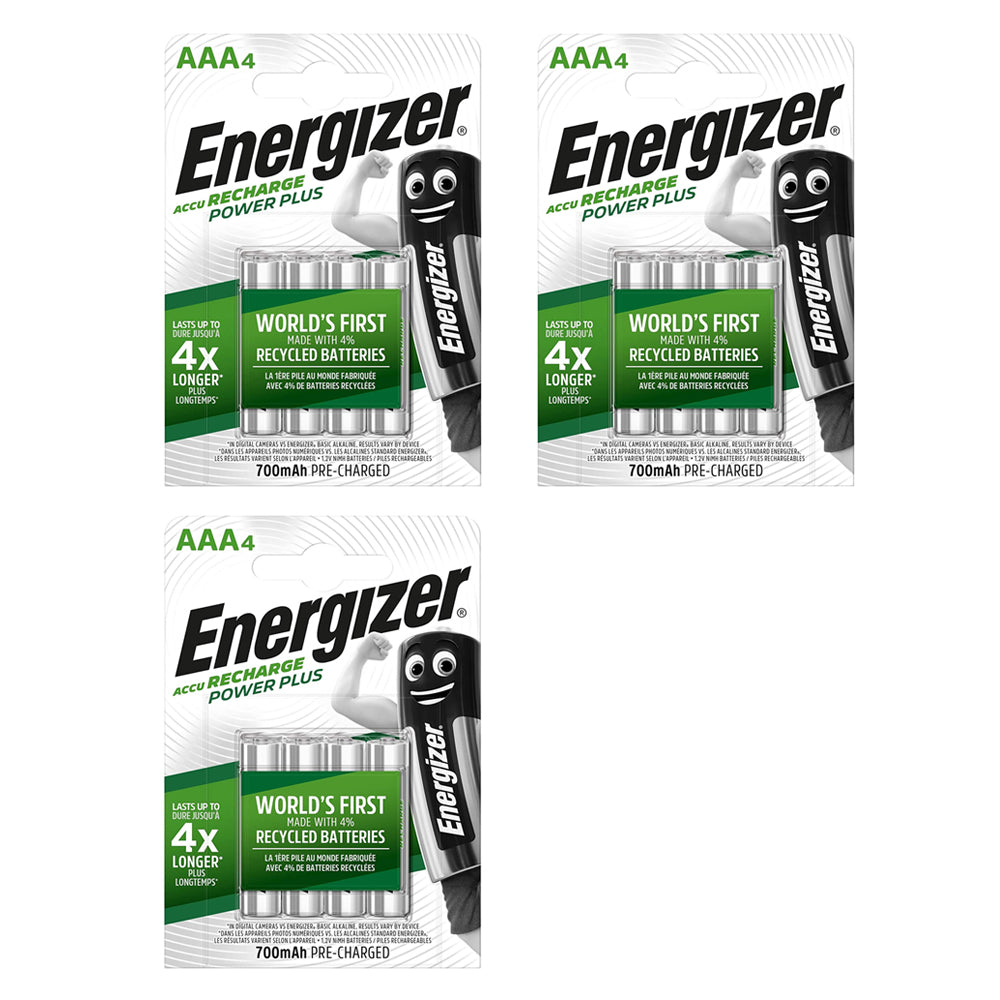 Piles Rechargeables Energizer Power Plus AAA/LR3 700 mAh, pack de